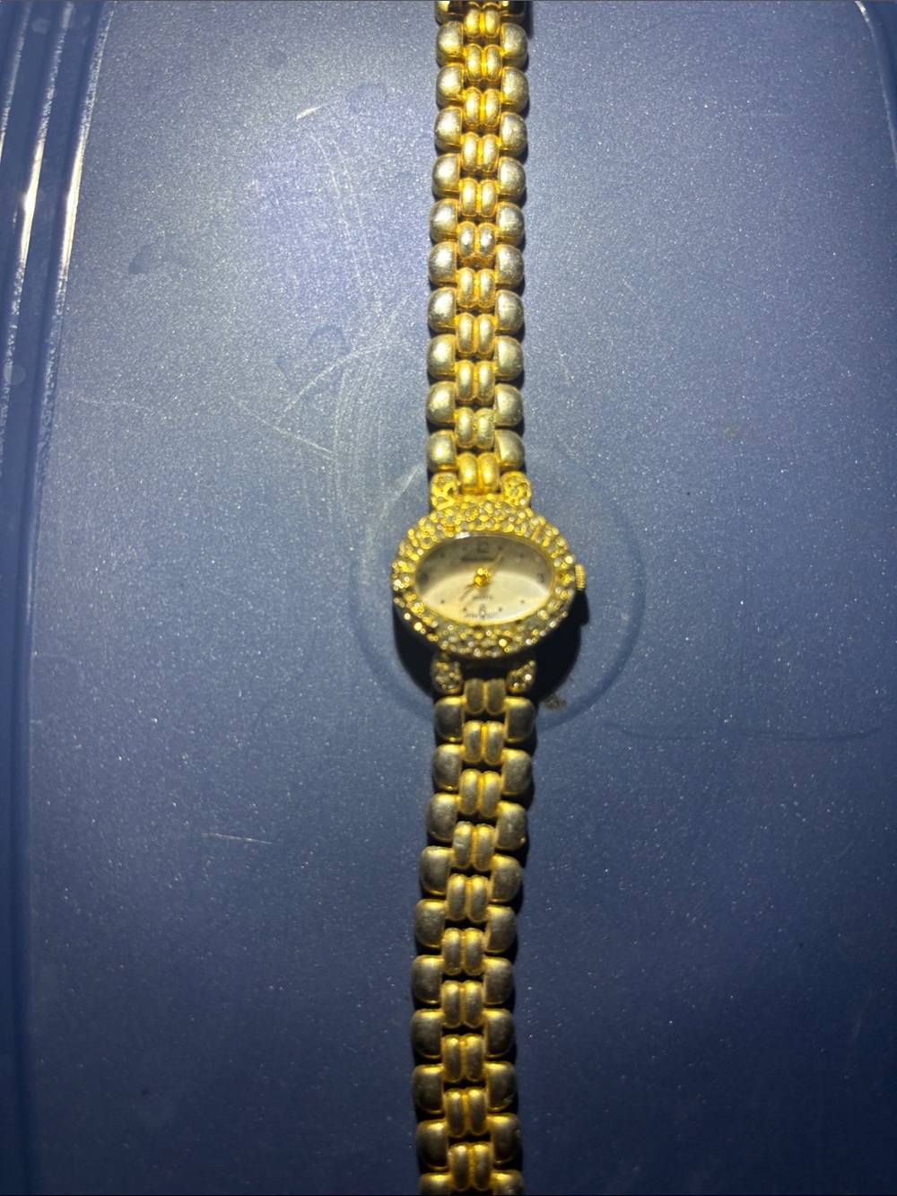 Gold-Tone Women's Bracelet Watch with Crystal Accents